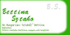 bettina sztaho business card